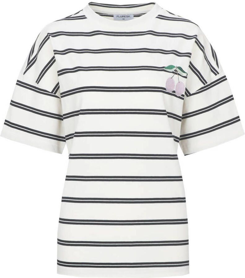 FLURESK gestreept T-shirt ecru - Foto 2