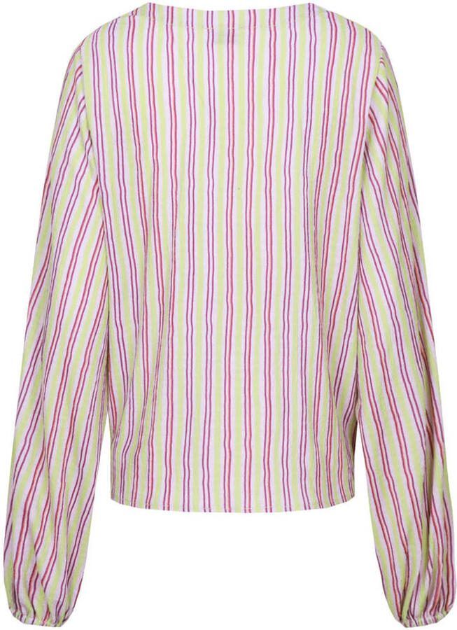 FLURESK gestreepte blouse roze - Foto 2
