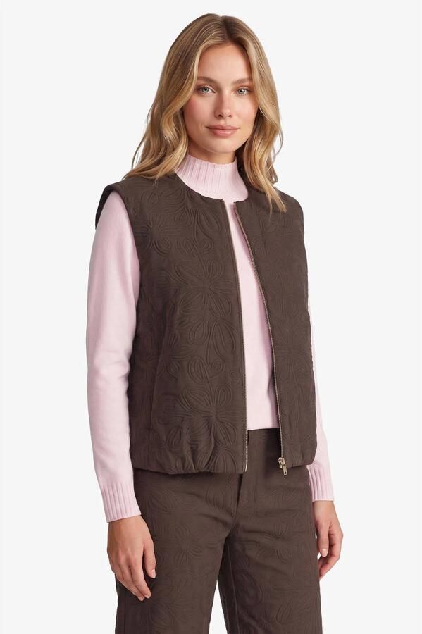 FLURESK gilet met borduursels bruin - Foto 3