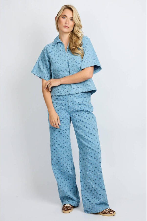 FLURESK Nira straight leg jeans blauw