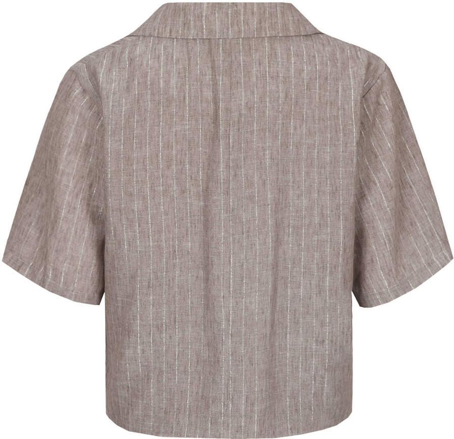 FLURESK regular blazer met krijtstreep taupe - Foto 2
