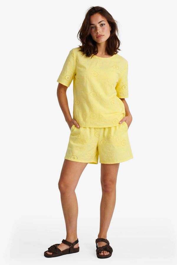FLURESK regular waist casual short geel - Foto 3