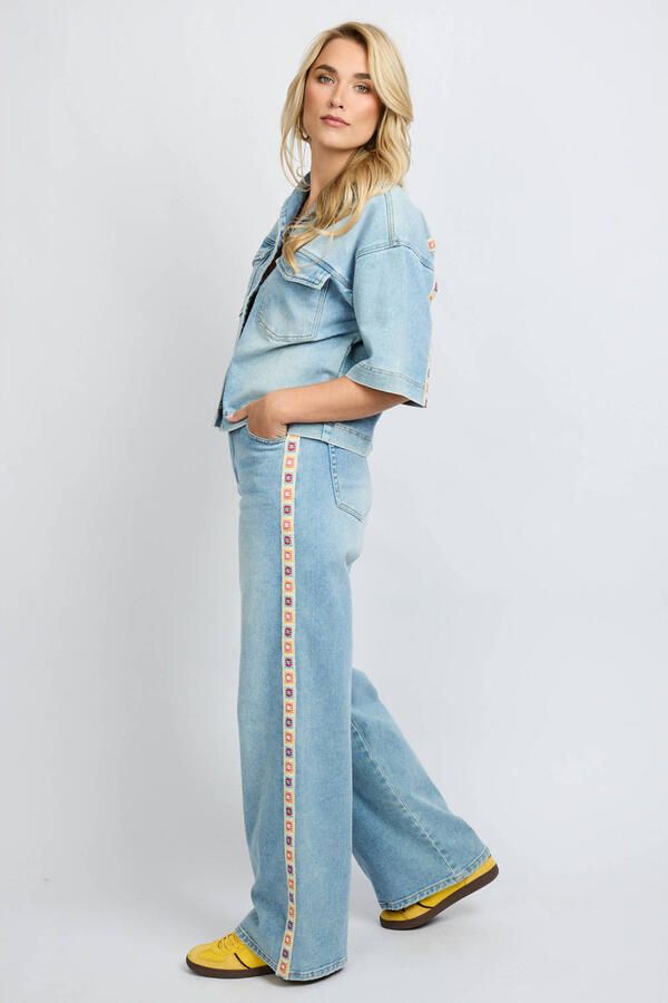 FLURESK Shannon high waist wide leg jeans light blue denim - Foto 2