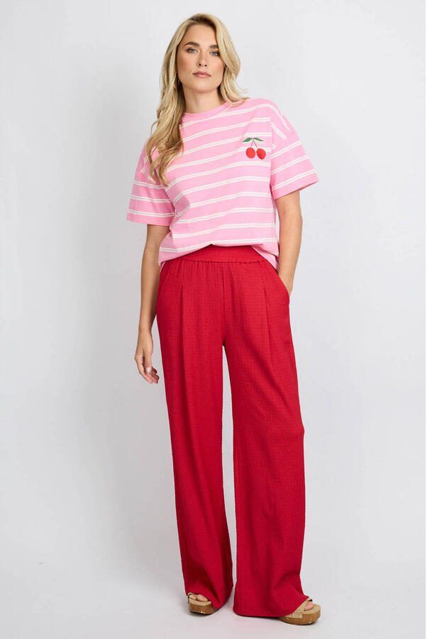 FLURESK straight regular waist broek rood