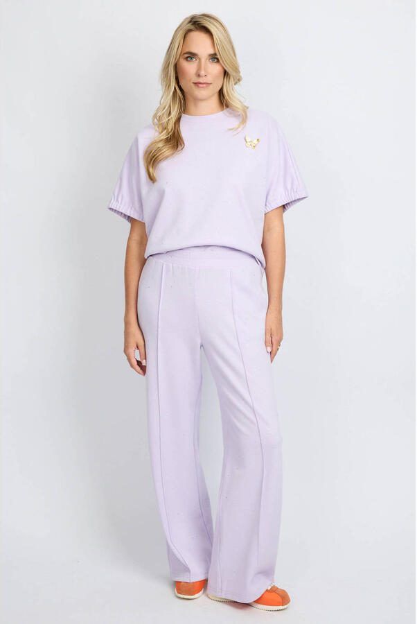 FLURESK straight regular waist casual broek lila