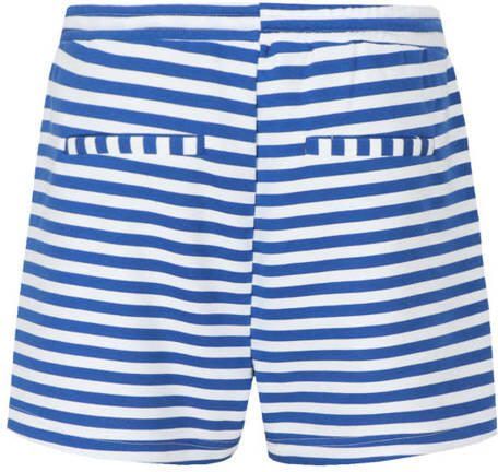 FLURESK straight regular waist gestreepte sweatshort blauw - Foto 3