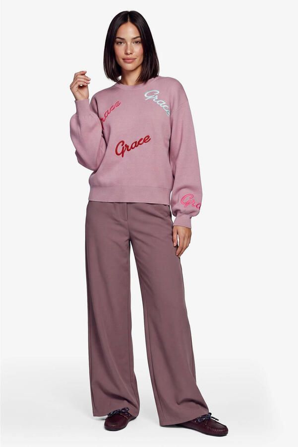 FLURESK sweater met borduursels oudroze - Foto 2