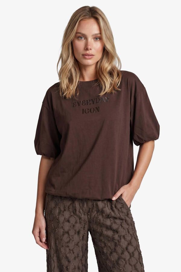 FLURESK T-shirt bruin