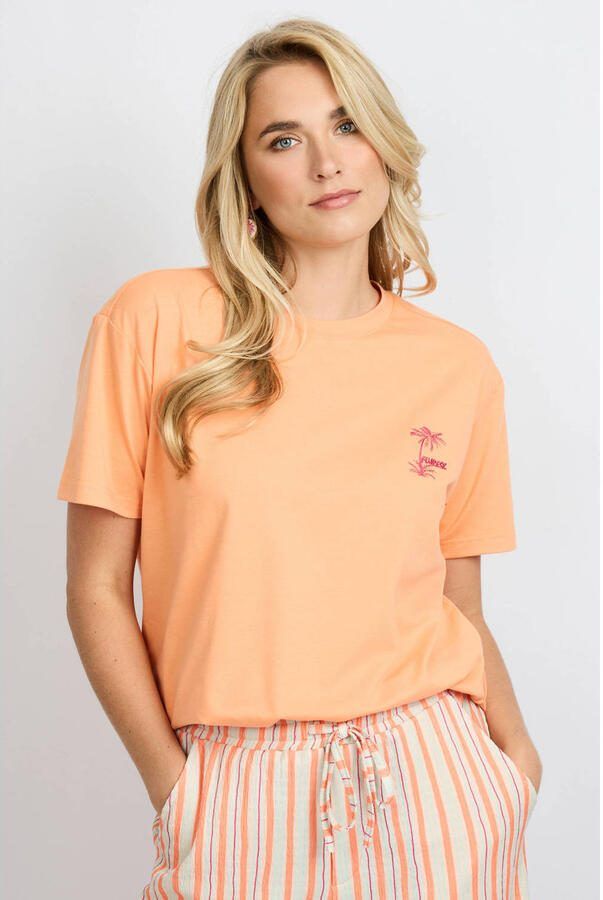 FLURESK T-shirt met backprint oranje