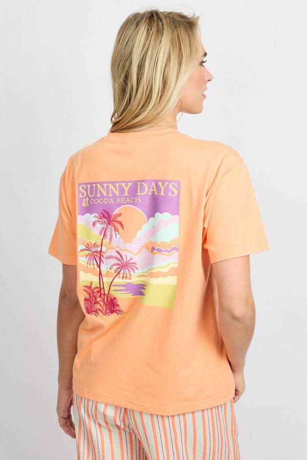 FLURESK T-shirt met backprint oranje - Foto 3