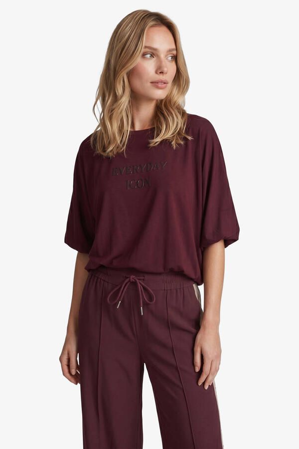 FLURESK T-shirt met print donkerrood