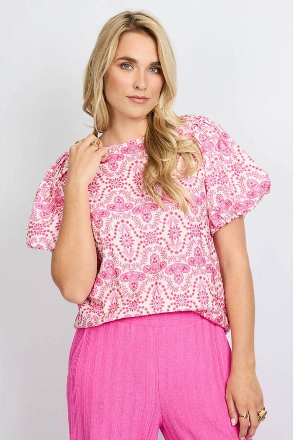 FLURESK top broderie roze