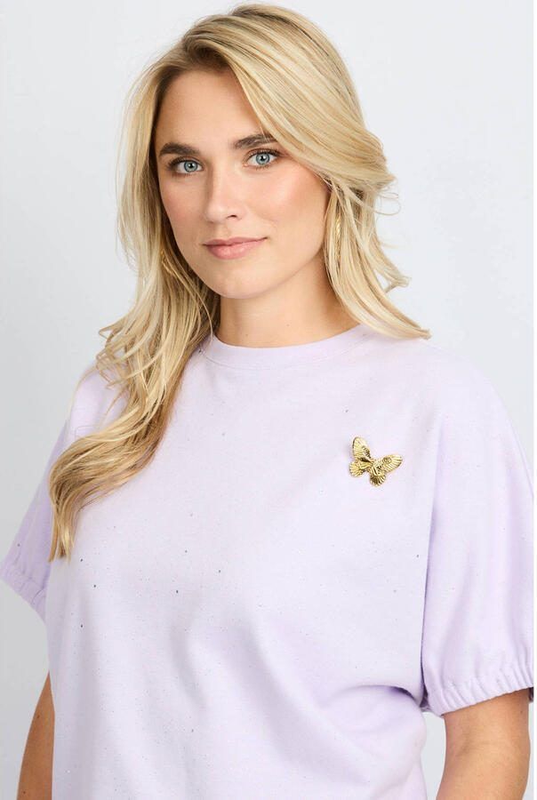 FLURESK top lila met glitter