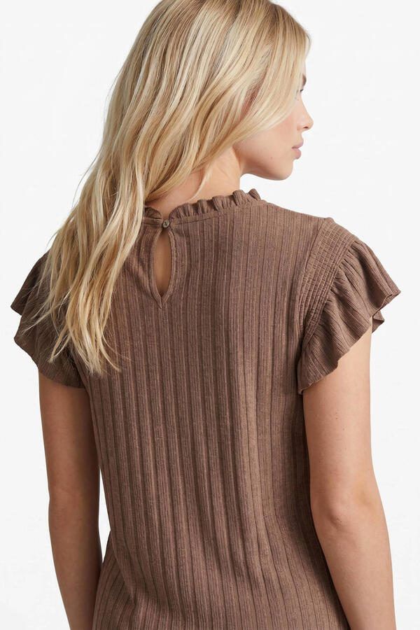 FLURESK top met textuur bruin - Foto 3