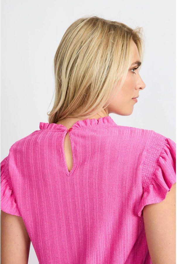 FLURESK top met textuur roze - Foto 2