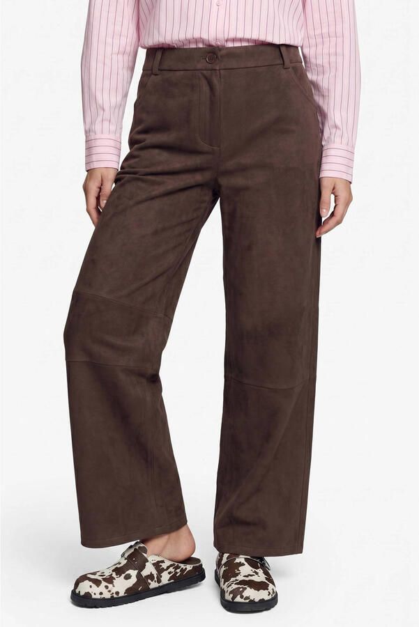 FLURESK wide leg broek bruin