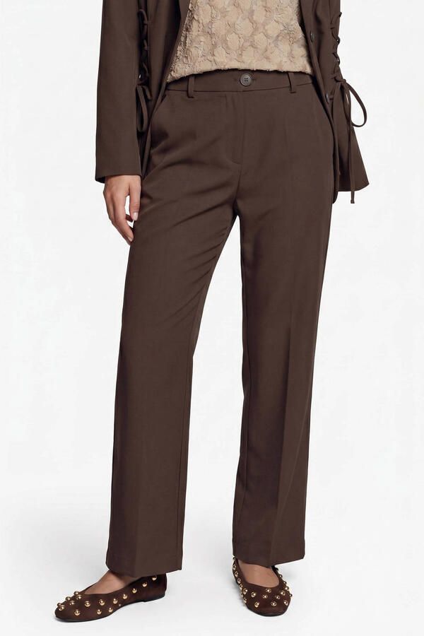 FLURESK wide leg broek bruin