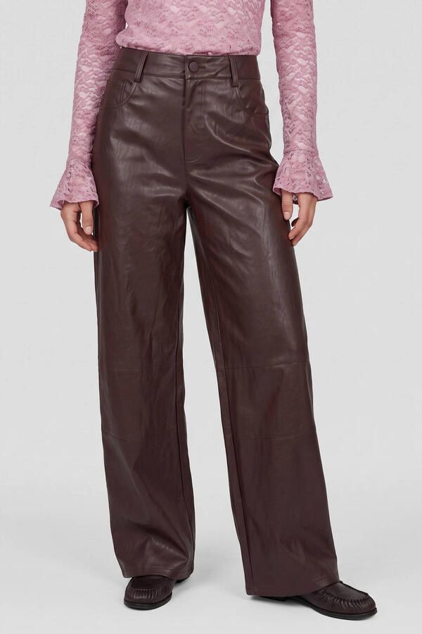 FLURESK wide leg broek donkerrood