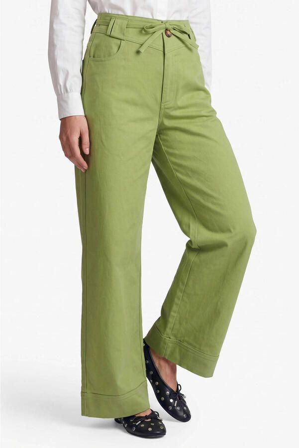 FLURESK wide leg broek groen - Foto 2