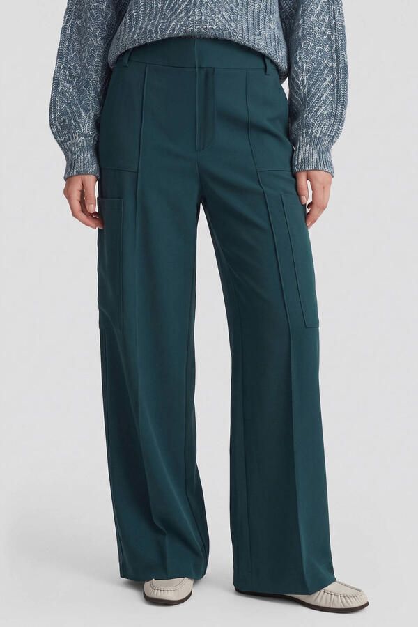 FLURESK wide leg broek petrol