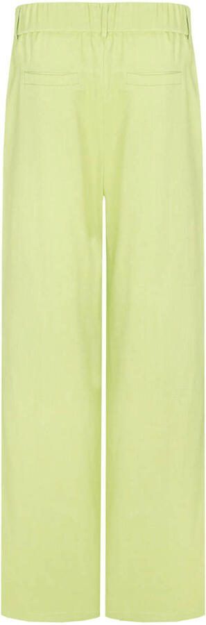 FLURESK wide leg high waist broek lichtgroen - Foto 3