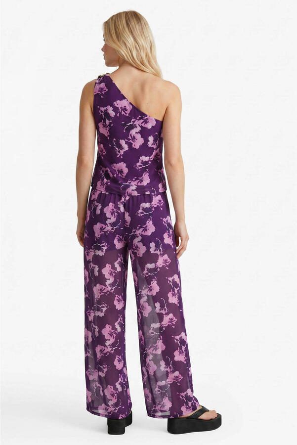 FLURESK wide leg high waist broek paars - Foto 2