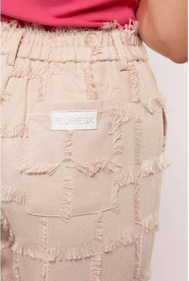 FLURESK wide leg high waist broek zand - Foto 2