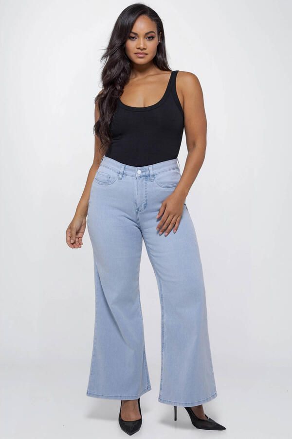 Fox Factor BELL Angel Blue high waist flared jeans light blue denim