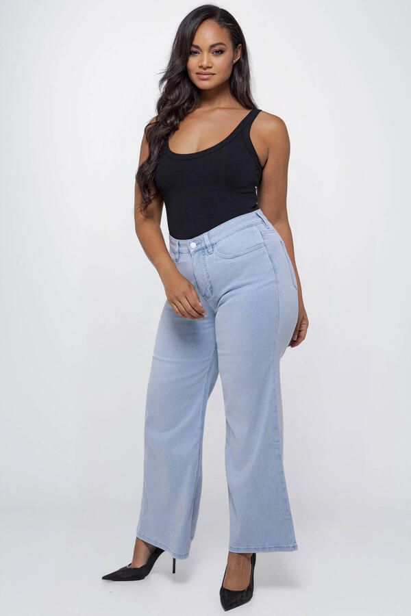 Fox Factor BELL Angel Blue high waist flared jeans light blue denim - Foto 3
