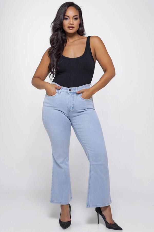 Fox Factor BOBI Coco Blue high waist bootcut jeans light blue denim