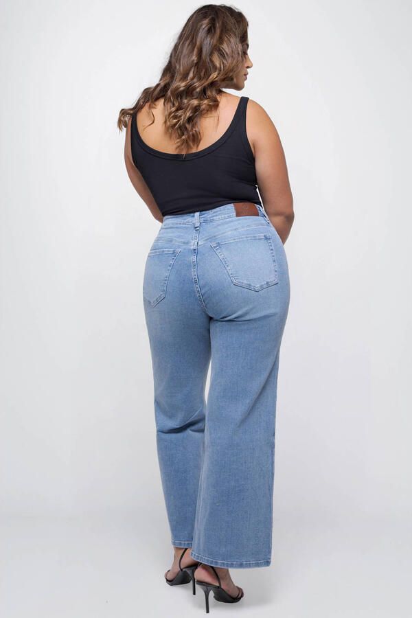 Fox Factor DIXI Ruby Blue high waist straight leg jeans light blue denim - Foto 3