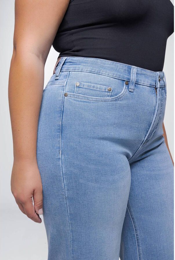 Fox Factor DIXI Ruby Blue high waist straight leg jeans light blue denim - Foto 2
