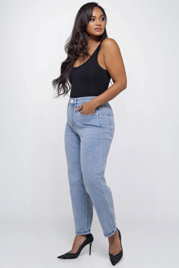 Fox Factor GIGI L.A. Blue high waist straight leg jeans light blue denim - Foto 3