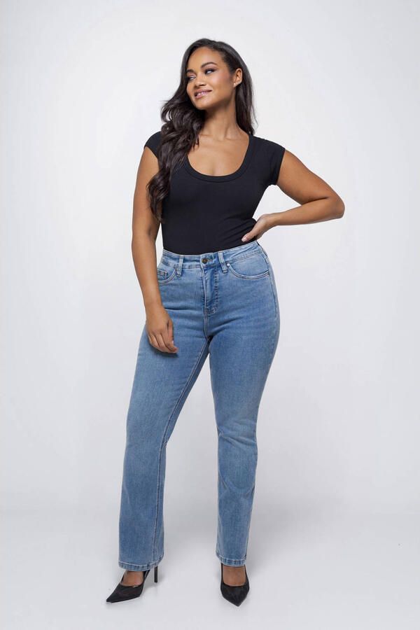 Fox Factor high waist bootcut jeans medium blue denim