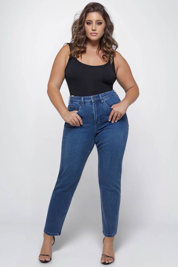 Fox Factor high waist skinny jeans medium blue denim