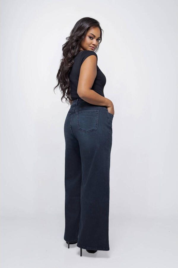 Fox Factor high waist wide leg jeans dark blue denim - Foto 2