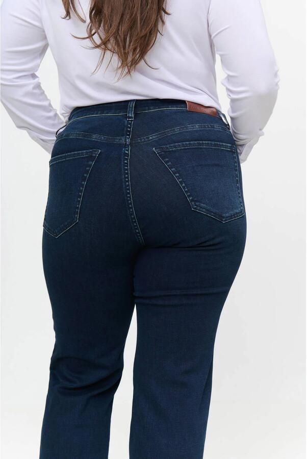 Fox Factor Plus Size high waist straight leg jeans donkerblauw - Foto 2