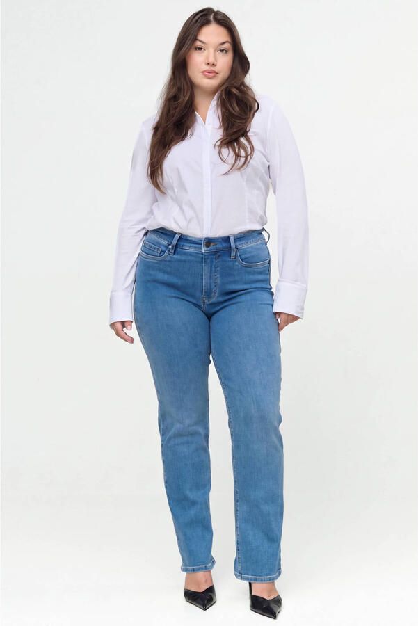 Fox Factor Plus Size high waist straight leg jeans mediumblauw