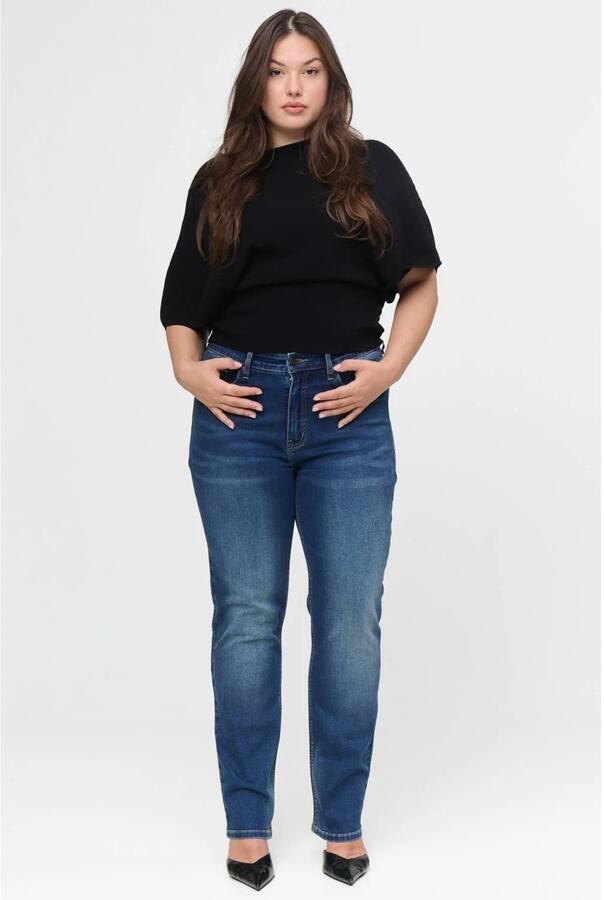 Fox Factor Plus Size straight leg jeans donkerblauw