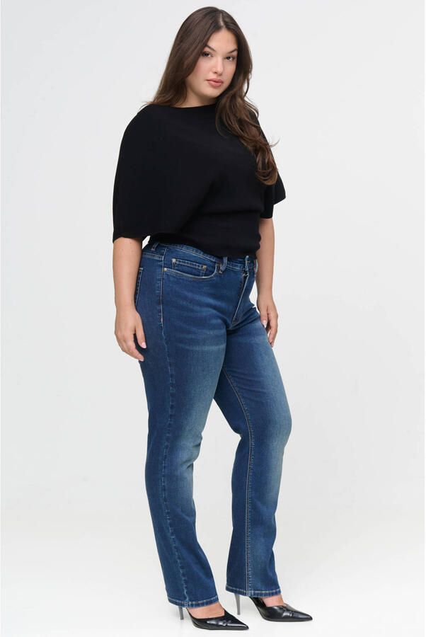 Fox Factor Plus Size straight leg jeans donkerblauw - Foto 3