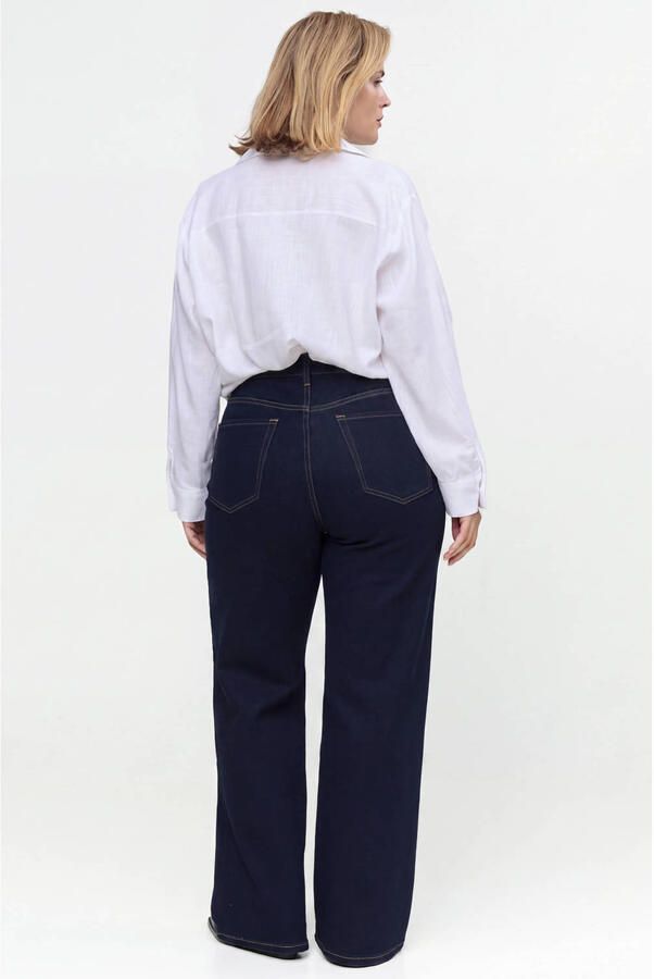 Fox Factor Plus Size wide leg jeans donkerblauw - Foto 2