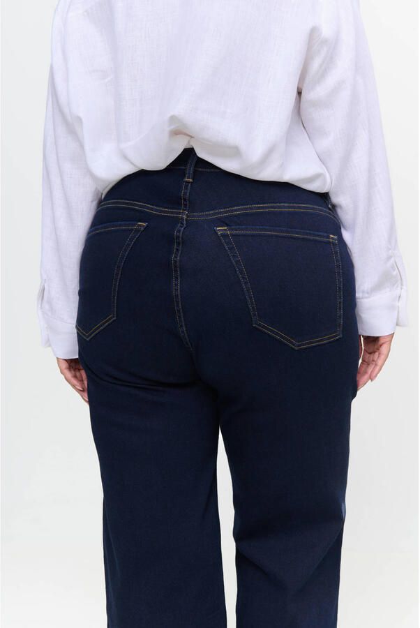 Fox Factor Plus Size wide leg jeans donkerblauw - Foto 3