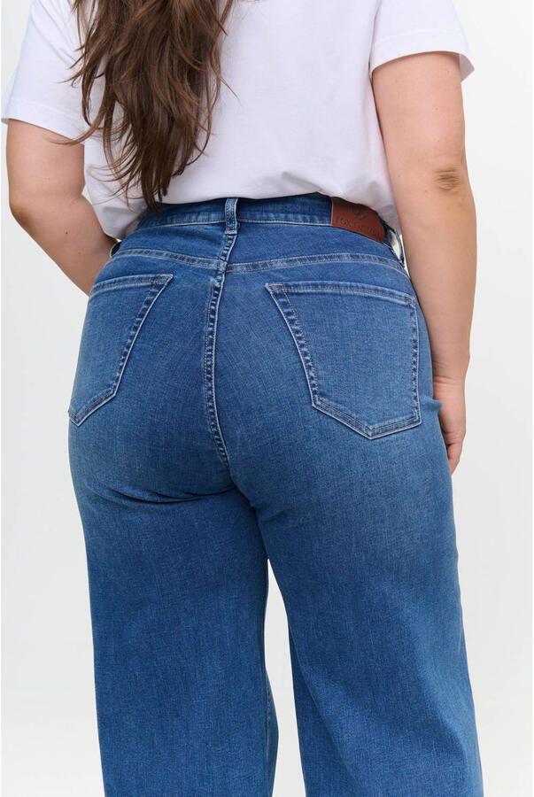 Fox Factor Plus Size wide leg jeans medium blauw denim - Foto 2