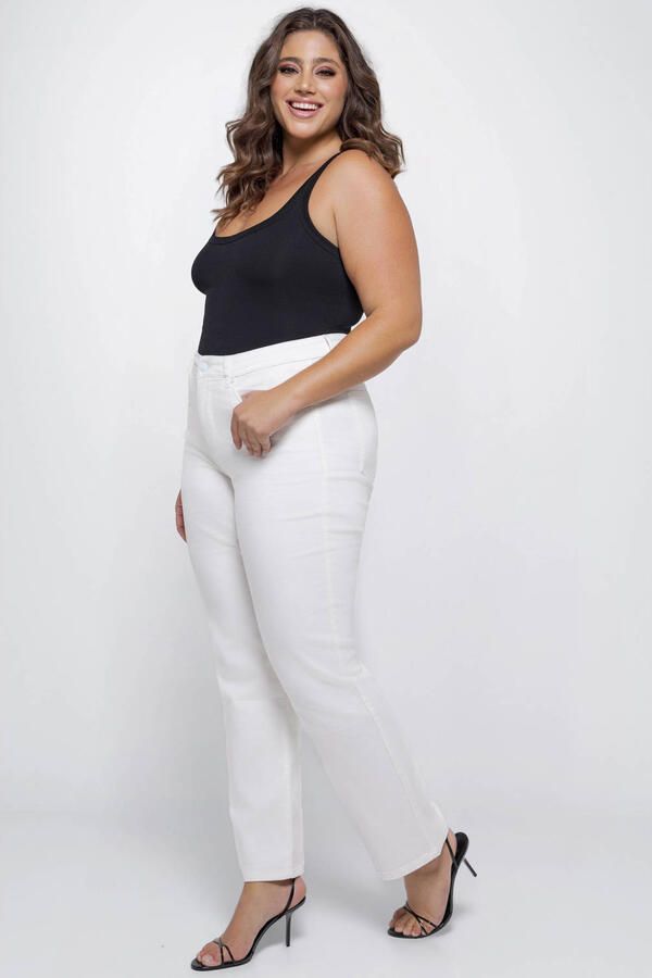 Fox Factor RIO Off White high waist straight leg jeans wit - Foto 3