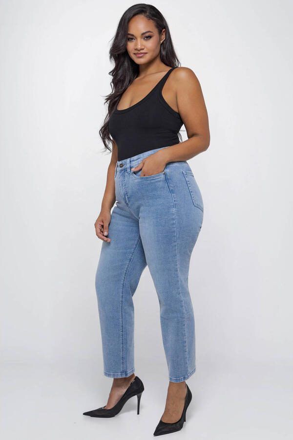 Fox Factor RIO Ruby Blue high waist cropped jeans light blue denim - Foto 3