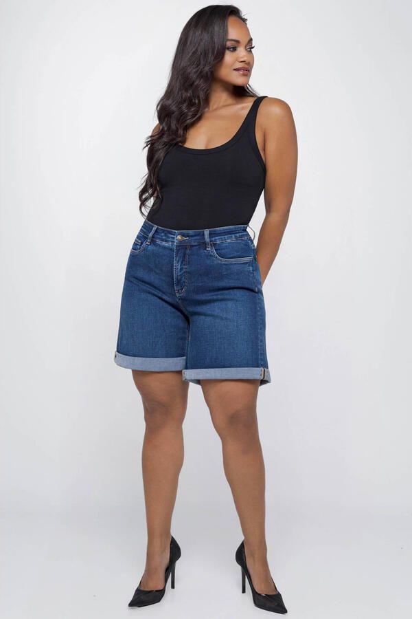 Fox Factor straight high waist short medium blue denim - Foto 3