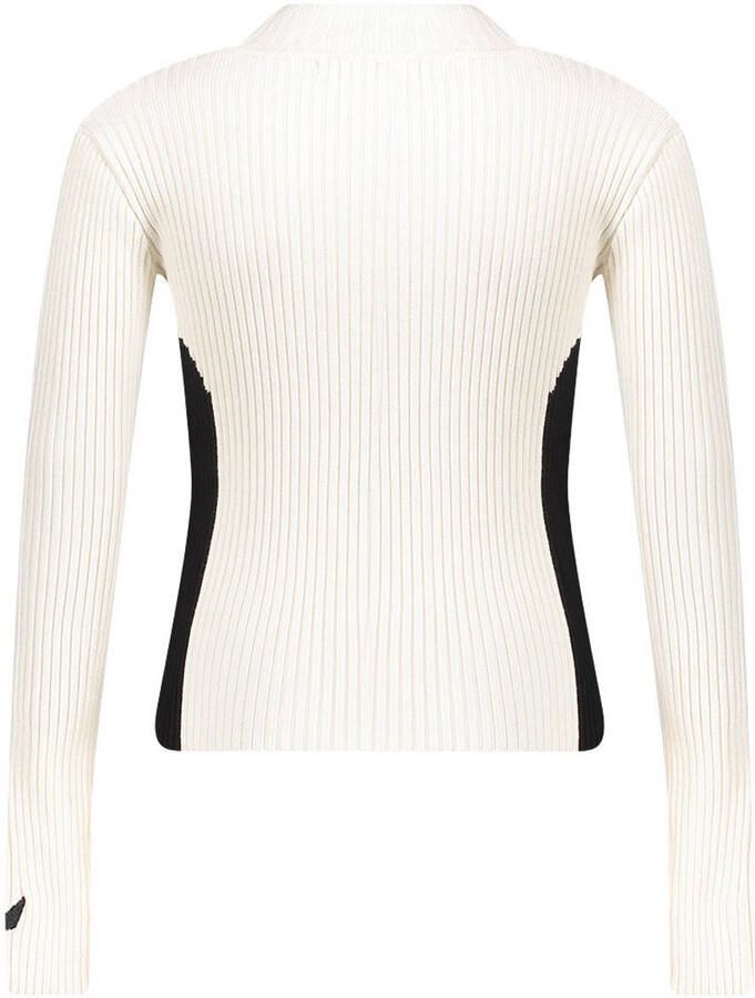Frankie&Liberty aansluitende gebreide longsleeve crème Ecru Meisjes Viscose Opstaande kraag - Foto 2