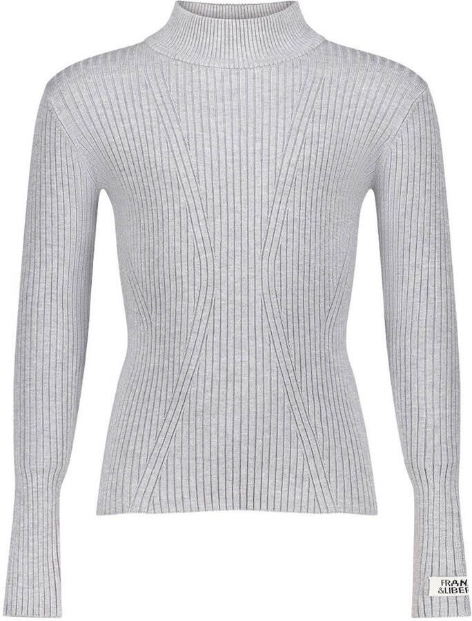 Frankie&Liberty aansluitende longsleeve grijs Meisjes Viscose Col Effen