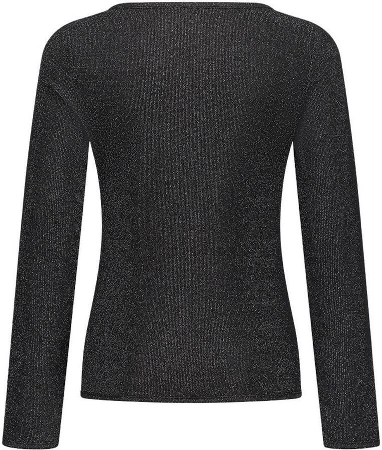 Frankie&Liberty aansluitende longsleeve met glitters zwart Meisjes Polyester Ronde hals - Foto 2