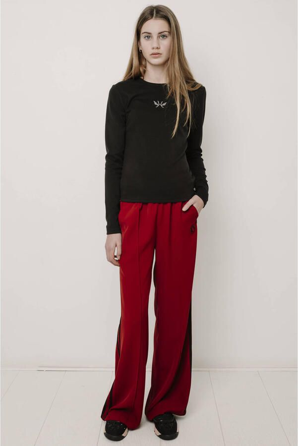 Frankie&Liberty aansluitende longsleeve met strass-steentjes zwart Meisjes Polyester Ronde hals - Foto 2